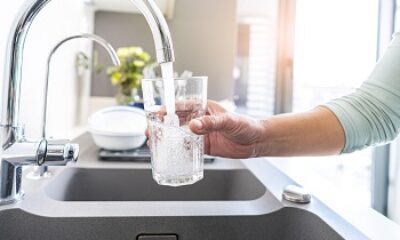 Filling glass of water from the tap