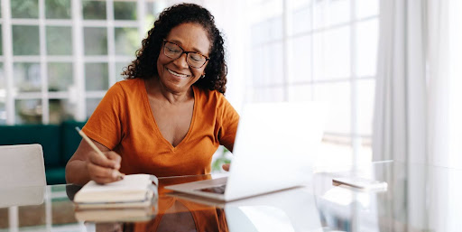 Woman working on computer
